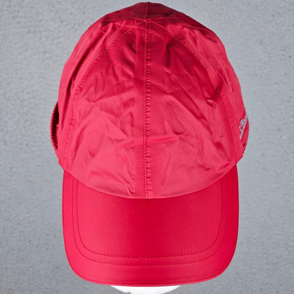LL Bean Mens Red Ripstop Nylon Performance Hat Adjustable Bungee Cap 0APS4 OSFA